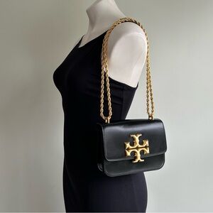 TORY BURCH Eleanor Small Bag, Black Leather